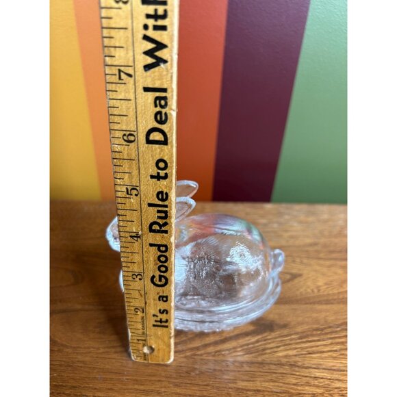 Clear bunny rabbit on a nest BON collectable catch all trinket dish glass - Picture 7 of 7